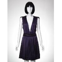 Silk Beaded Shoulder and Waistband Woven Dress